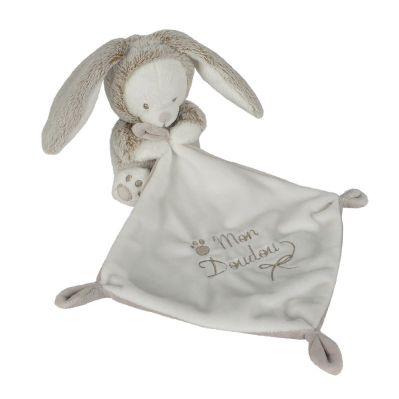  laline nature baby comforter rabbit mon white beige 